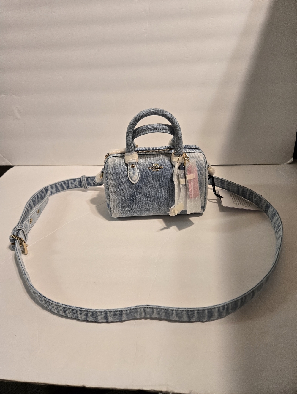 Coach Denim Blue Mini Satchel with Pink Tag - Picture 11 of 13